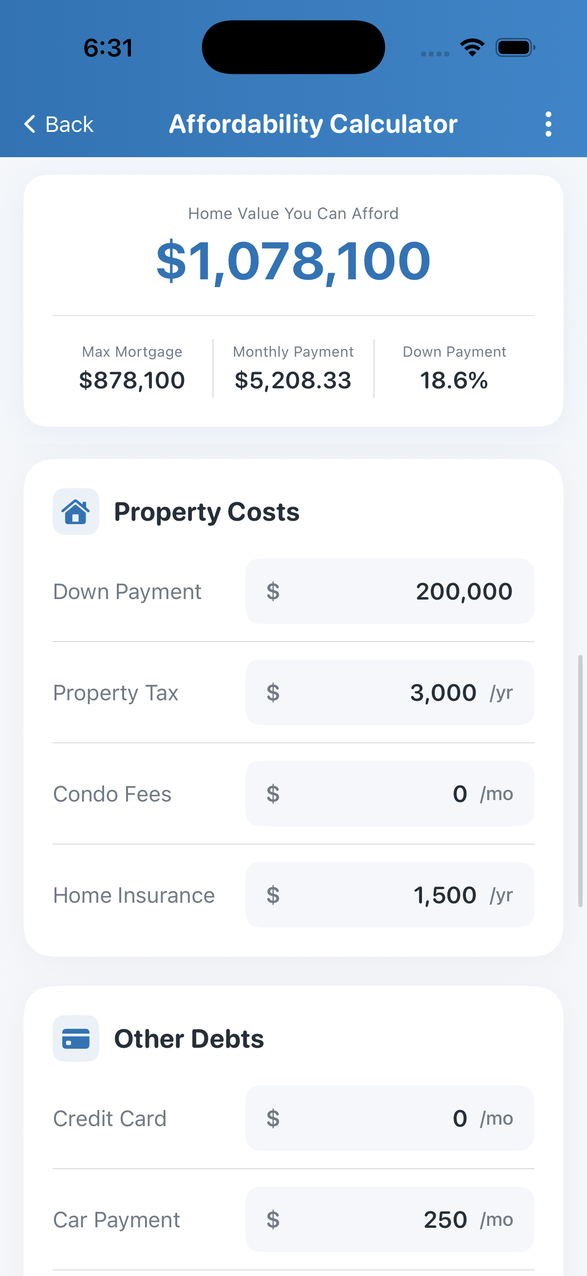 Affordability Calculator