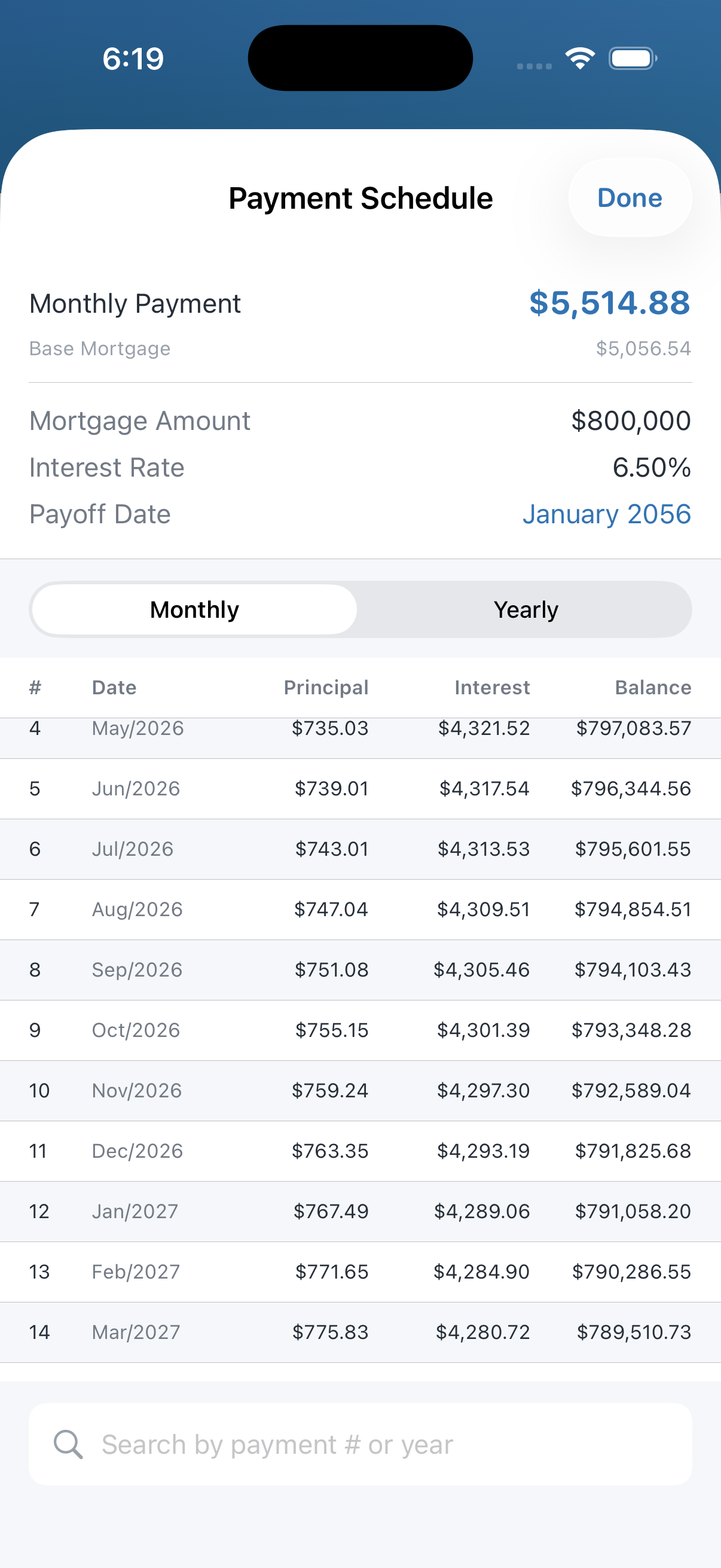 Amortization Schedule